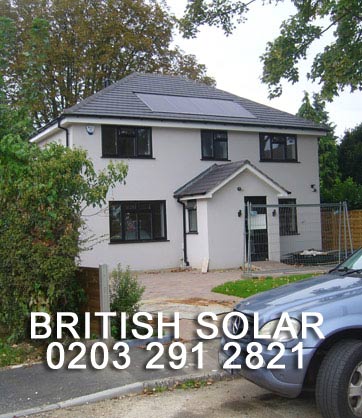 British Solar panels in a slate roof